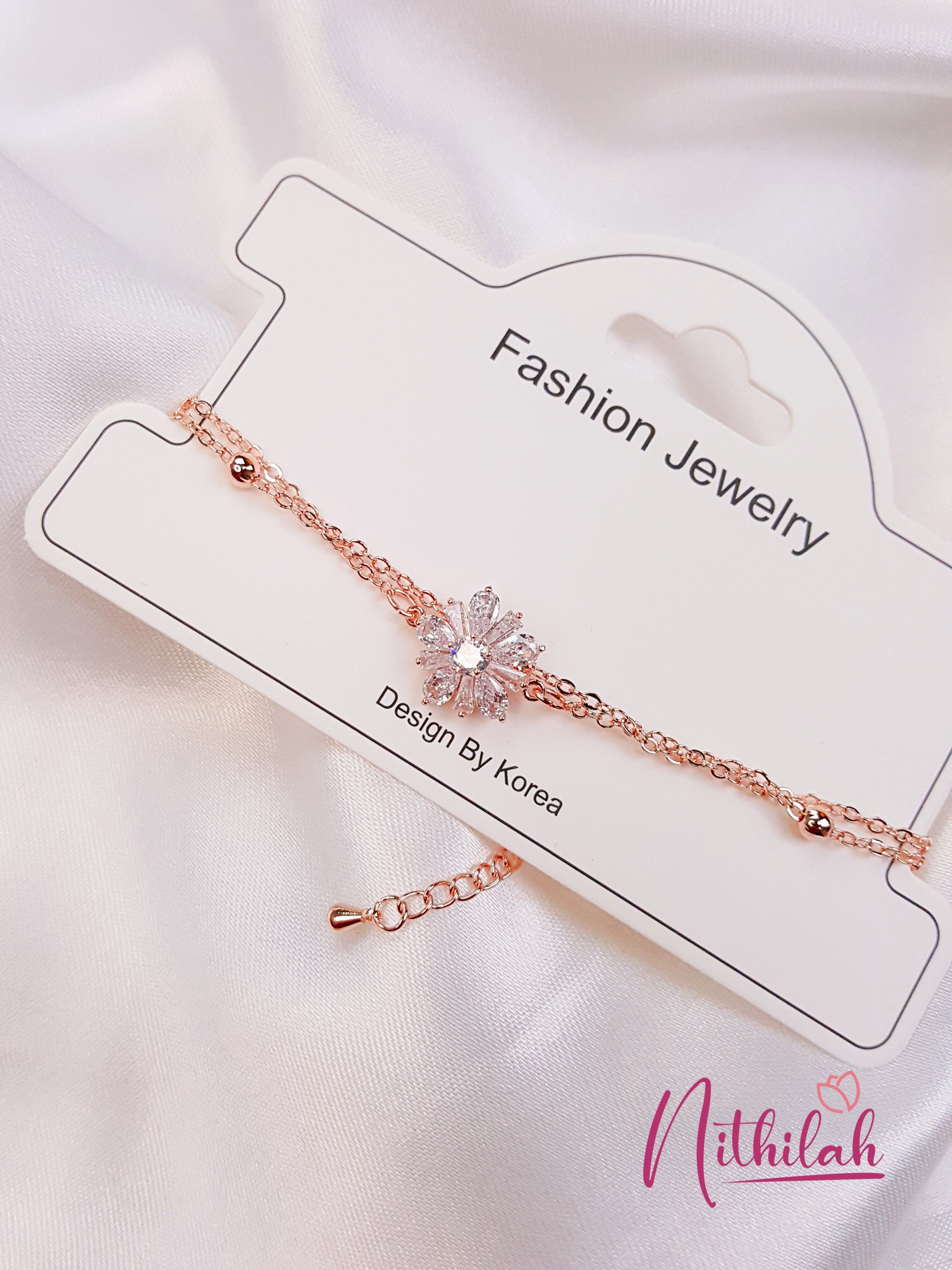 Buy Fancy Flower Rose Gold Bracelet for Women