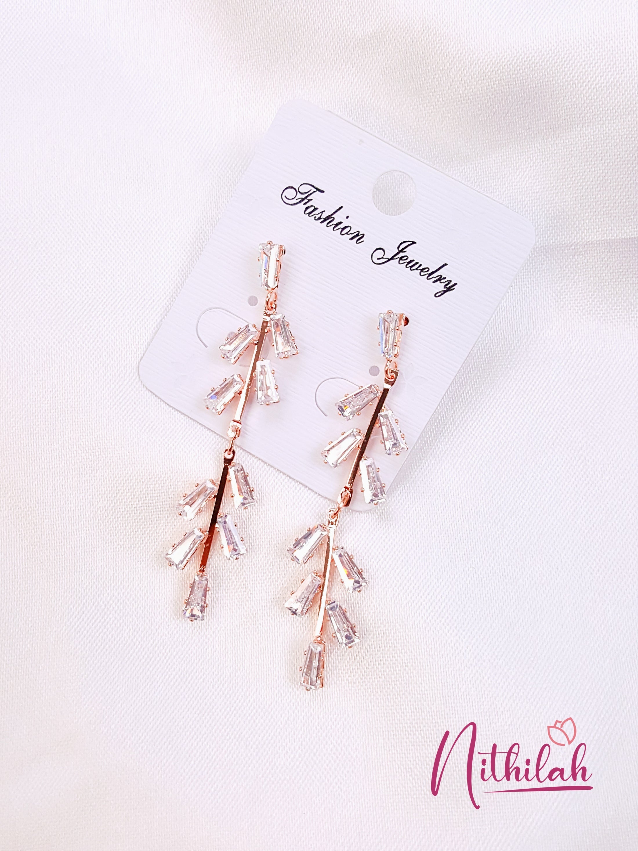 Buy Fancy Leafy Branch Rose Gold Earrings 