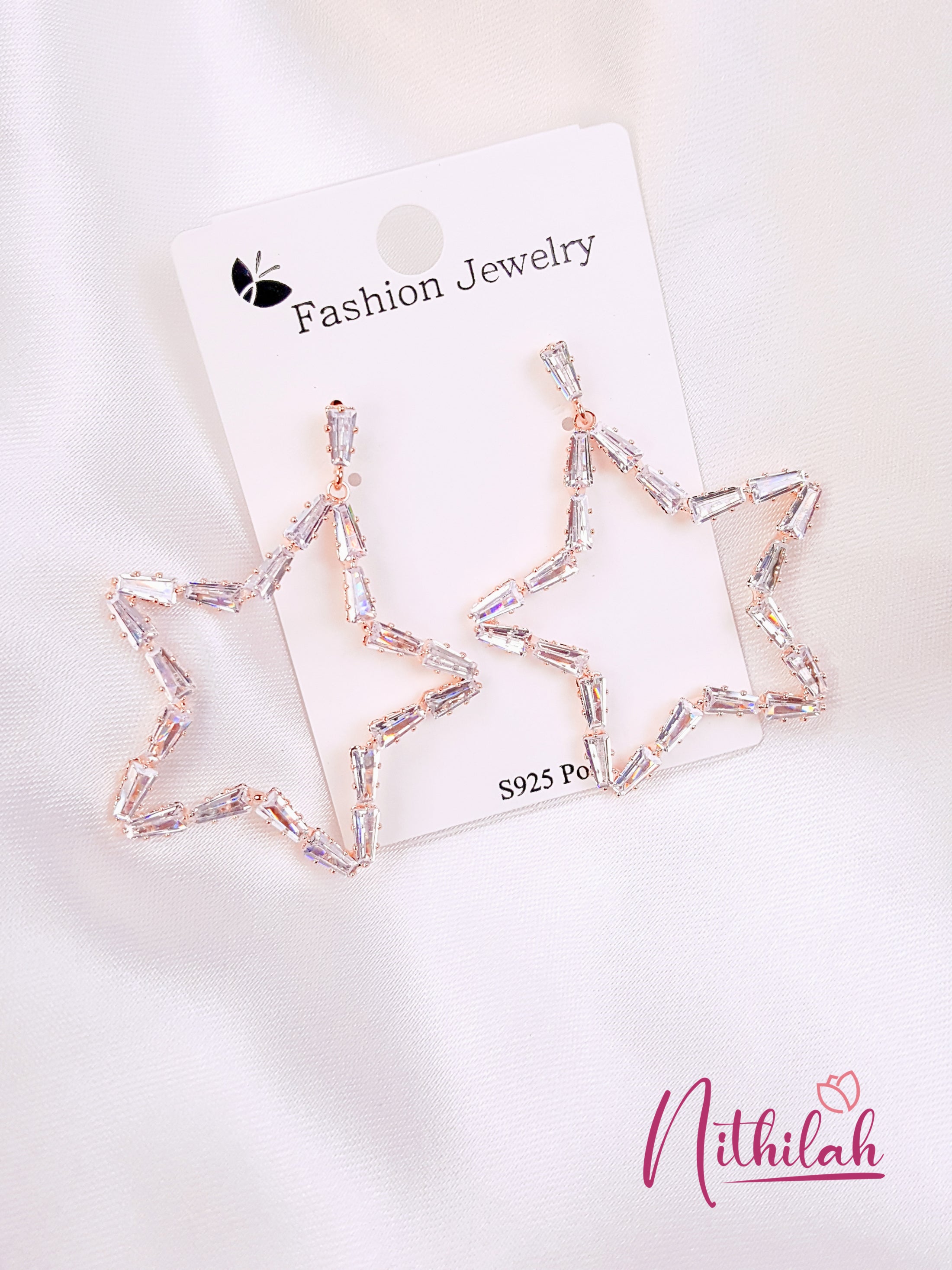 Buy Imitation Jewellery Girlish Jewellery Rose Gold AD Stars NPJE104 Online