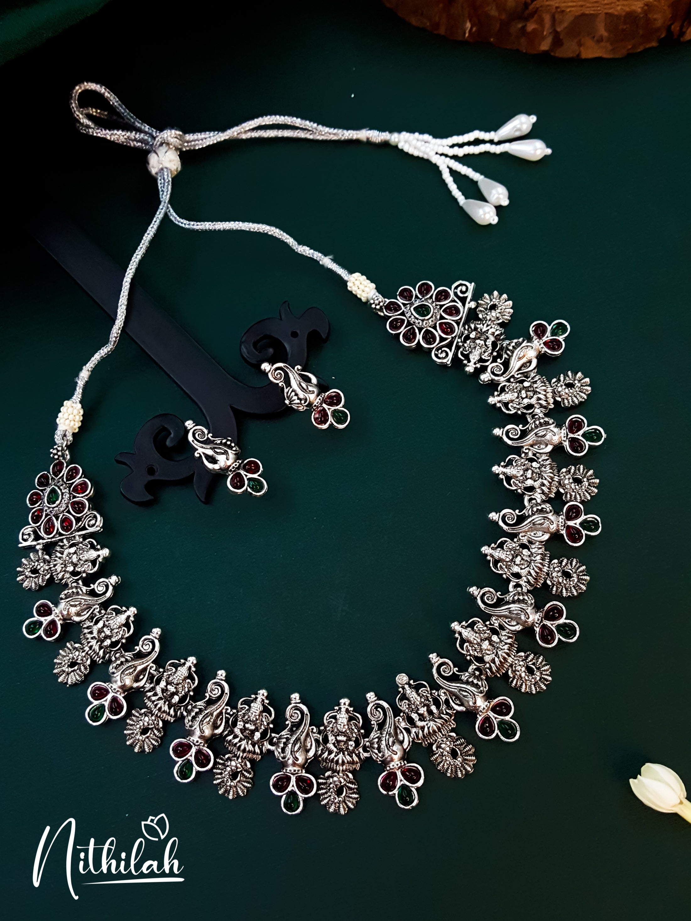 Buy Imitation Jewellery Goddess Lakshmi Oxidised Choker Necklace NKTN119 Online