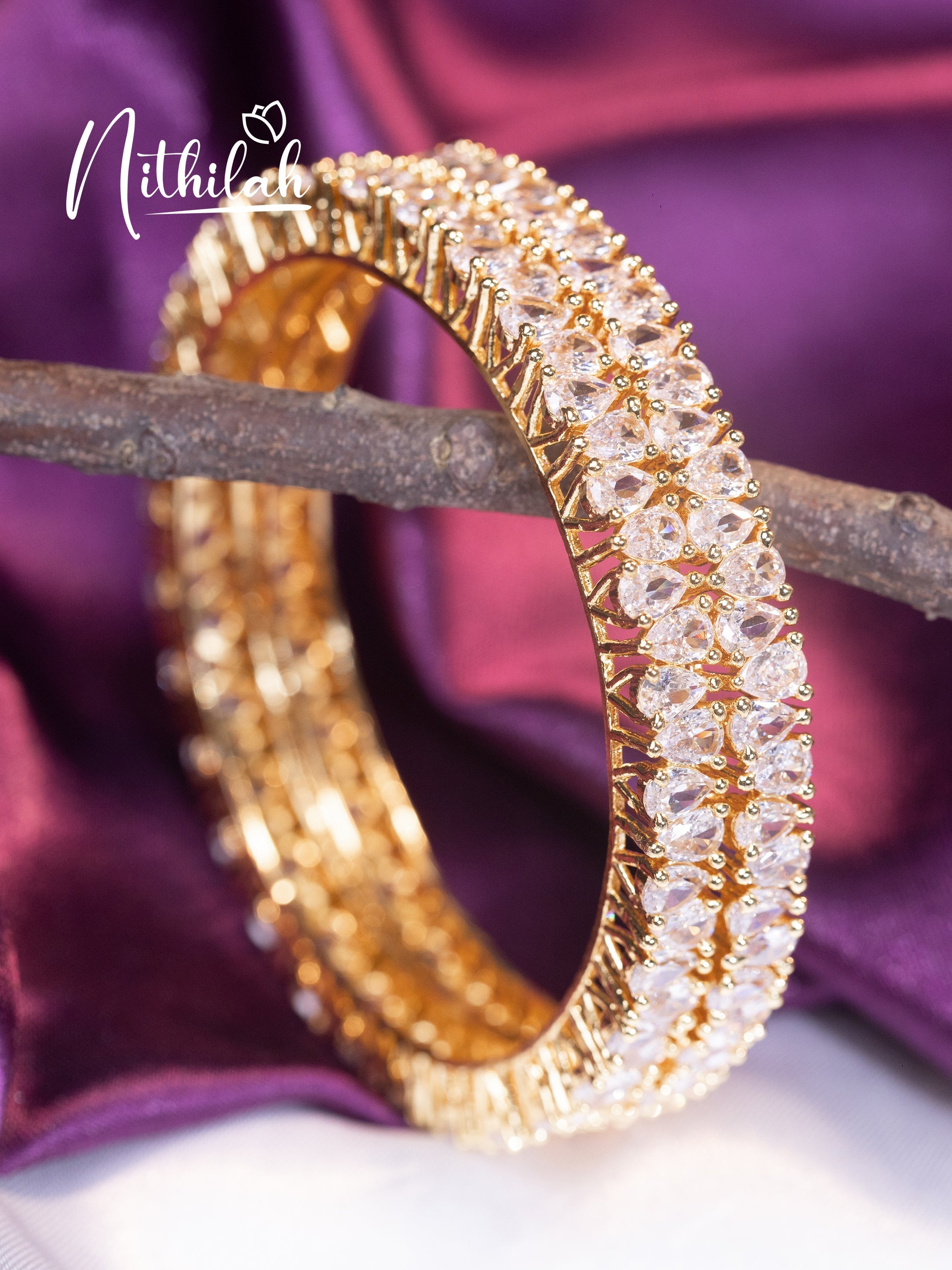 Buy Imitation Jewellery Gold Deep Set AD Stone Bangle NSGL134 Online
