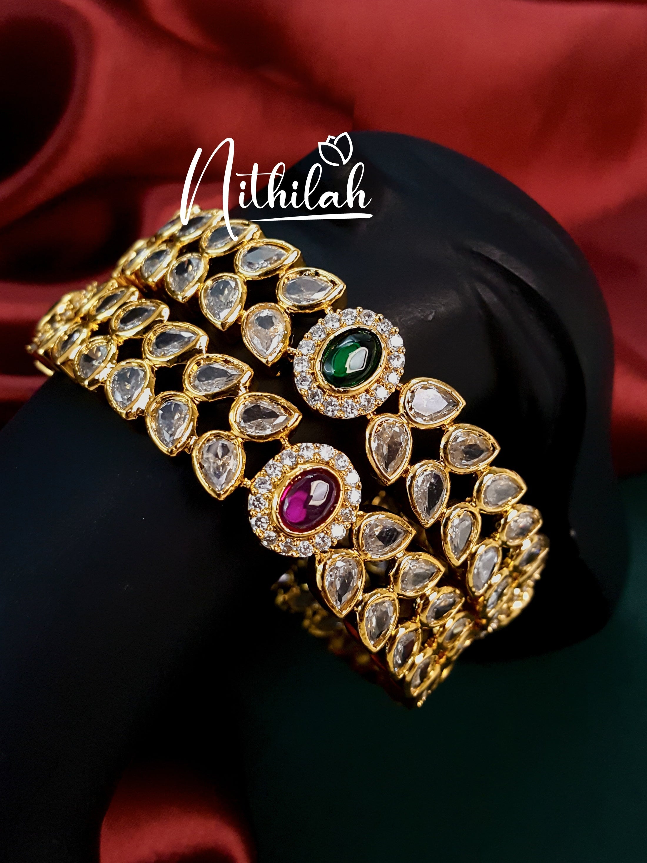 Buy Imitation Jewellery Gold Look alike AD stone Bangle 2B NCPL164 Online