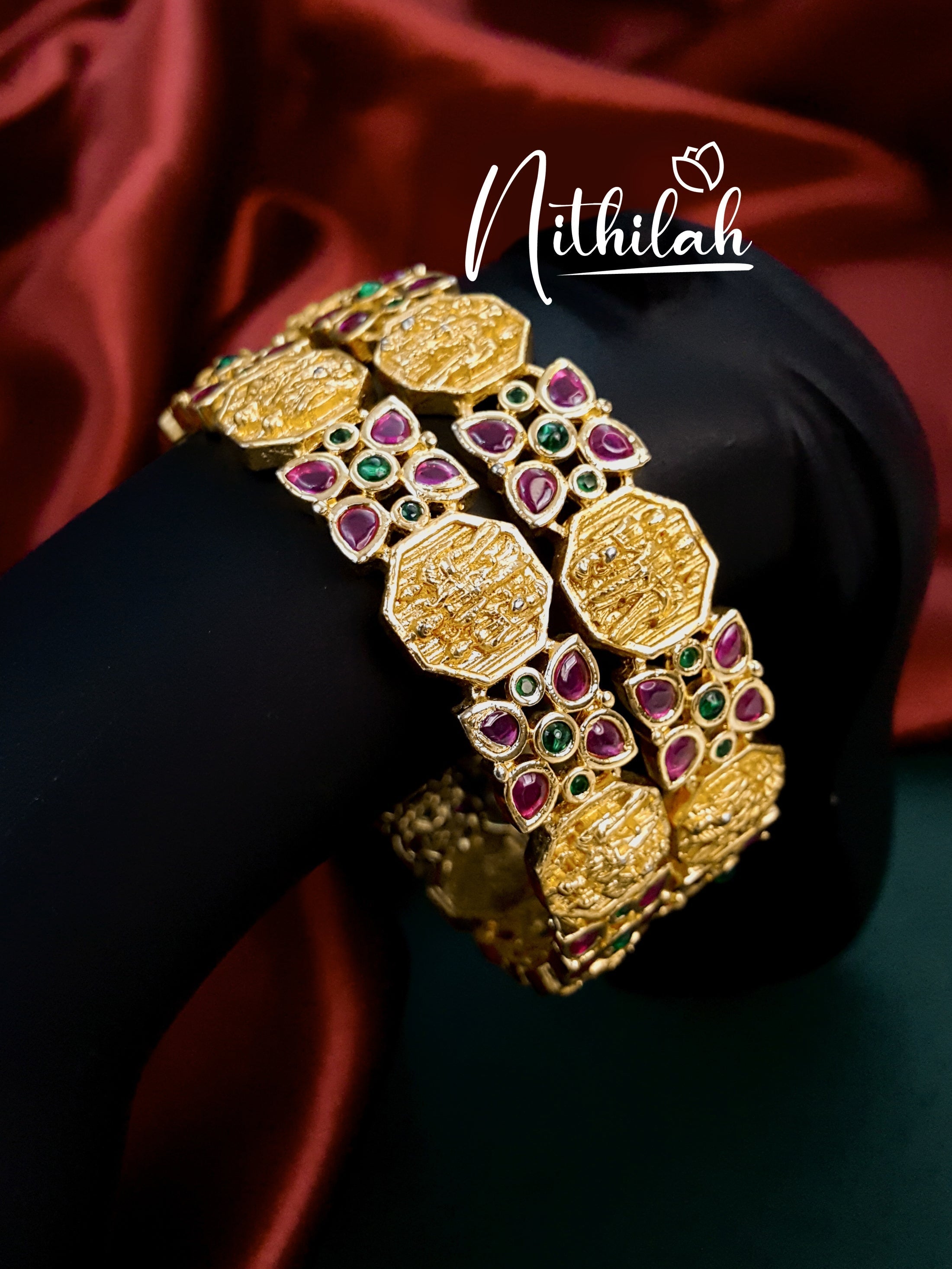 Buy Imitation Jewellery Gold Look alike AD stone Bangle 3 NCPL163 Online