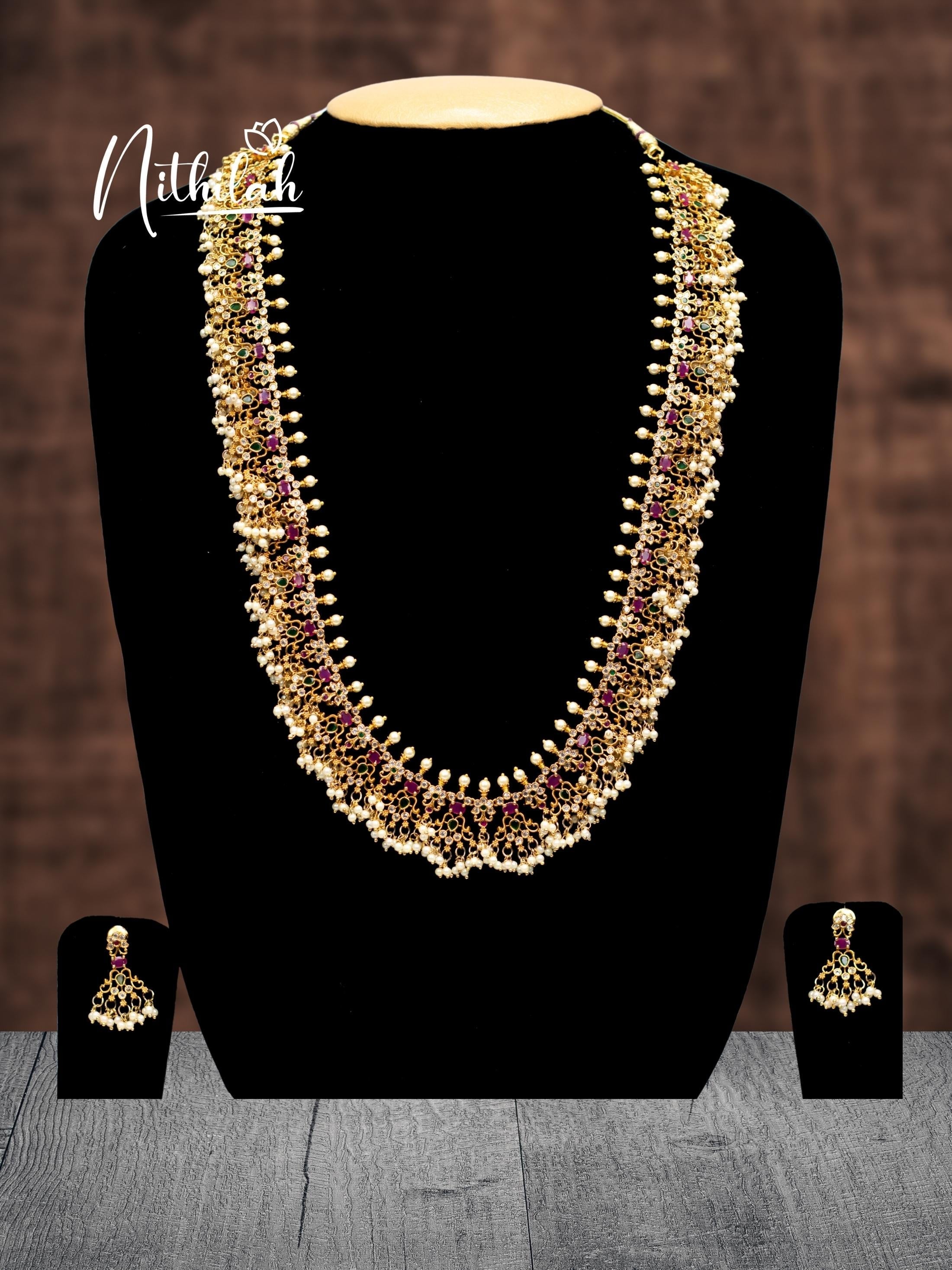 Buy Imitation Jewellery Gorgeous Full Guttapusalu Haram 2 NMSH131 Online