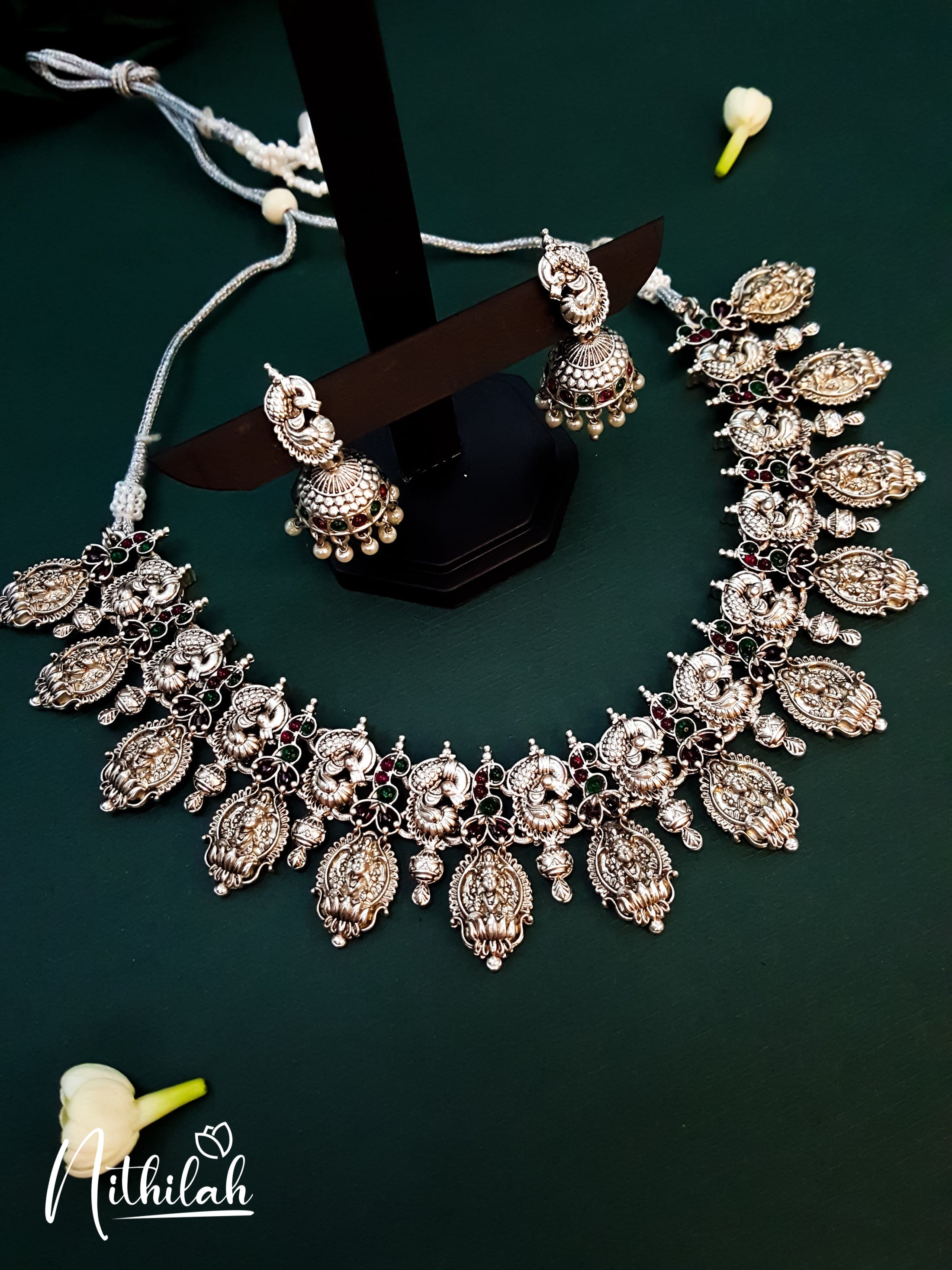 Buy Imitation Jewellery Gorgeous Hanging Lakshmi Oxidised Necklace NKTN128 Online