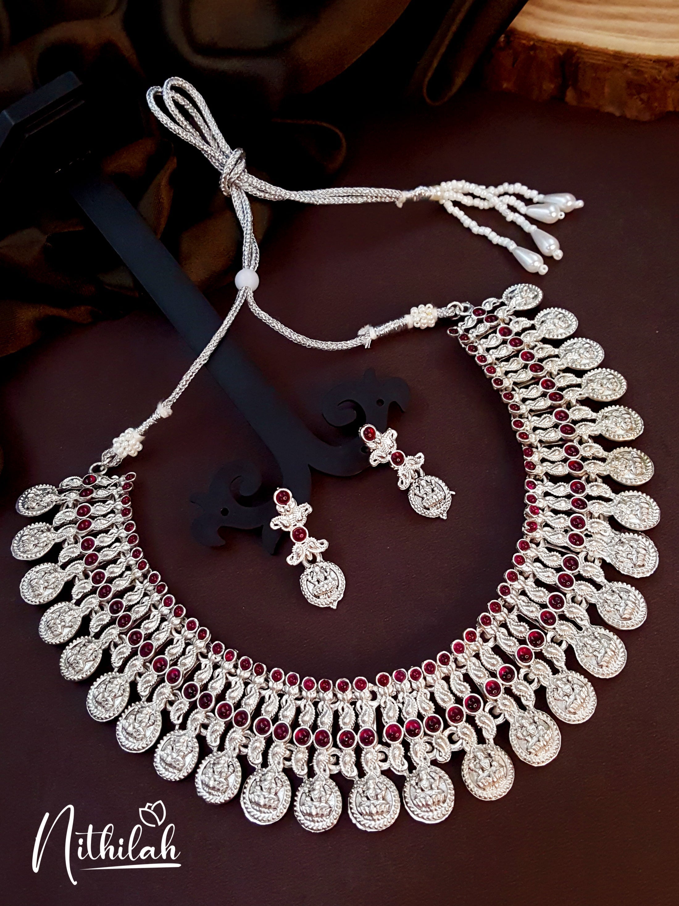 Buy Imitation Jewellery Grand Lakshmi Kaasu Oxidised Necklace NKTN121 Online