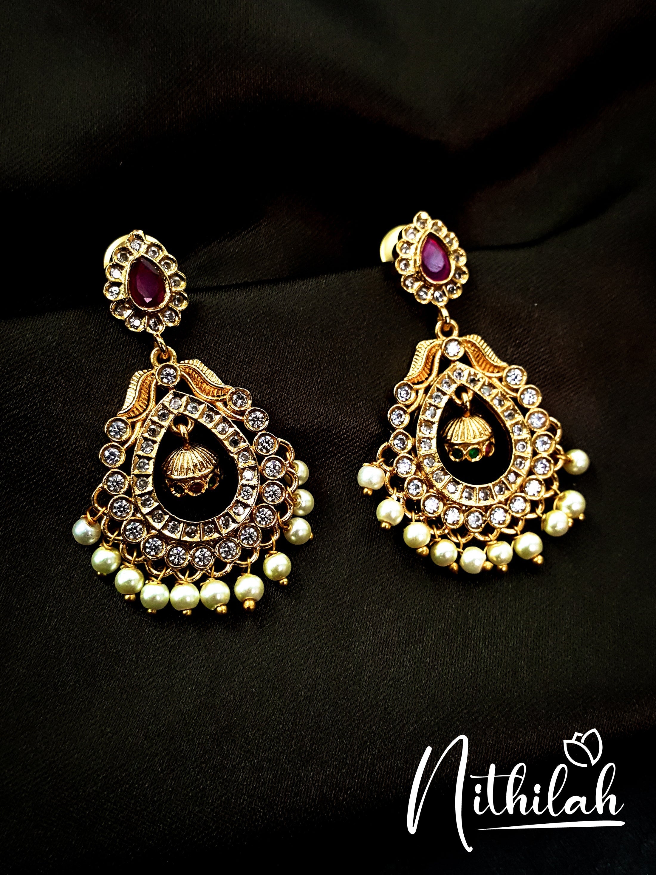 Buy Imitation Jewellery Jhumka in Drops Gold Earrings design NPFE122 Online