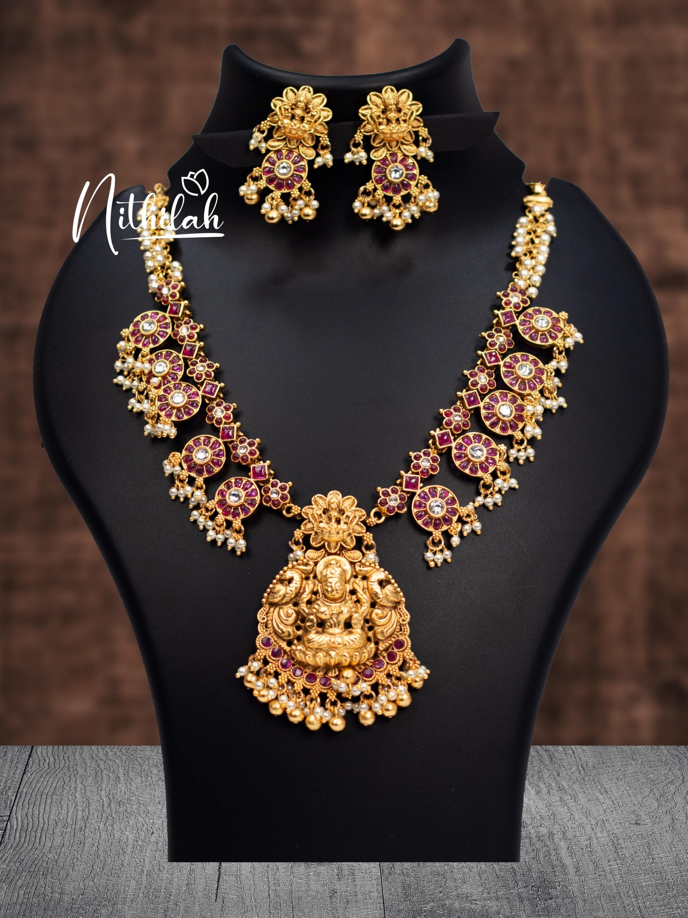 Buy Imitation Jewellery Kemp Lakshmi Guttapusalu Necklace NAFN109 Online