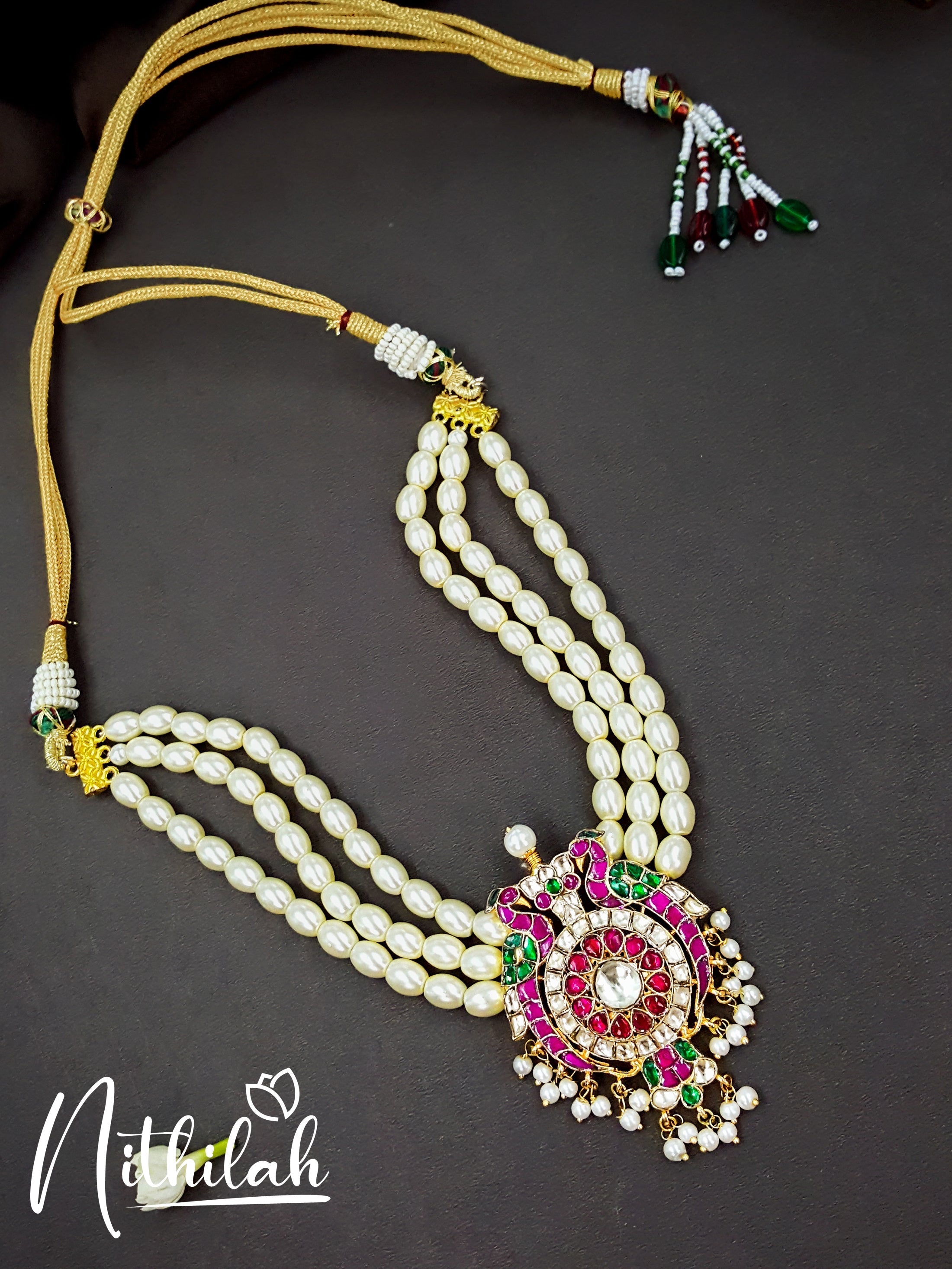 Buy Imitation Jewellery Kundan Double Side Peacock Pearl Choker Necklace NSIN102 Online