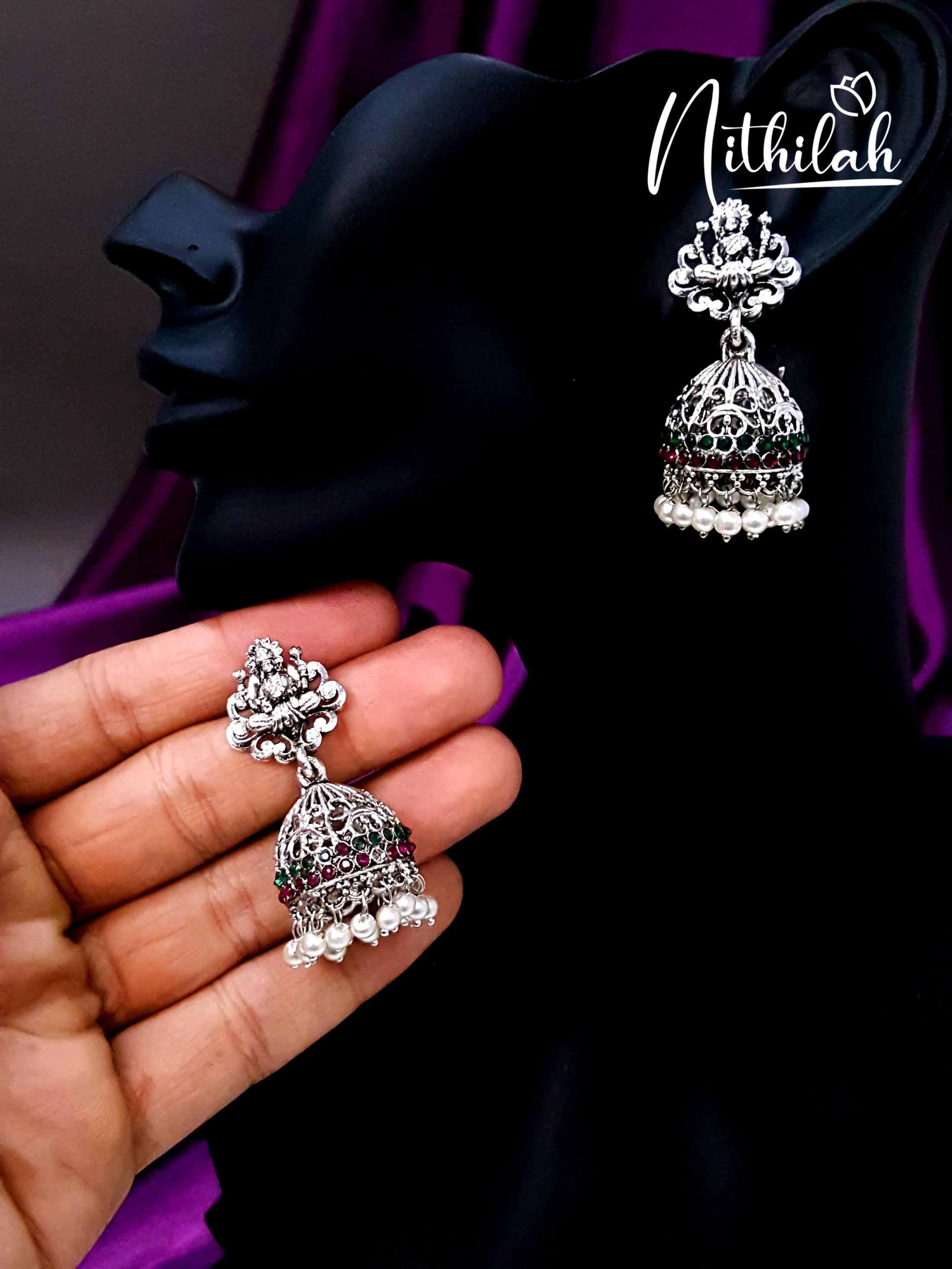 Lakshmi Oxidised Jhumka Earrings