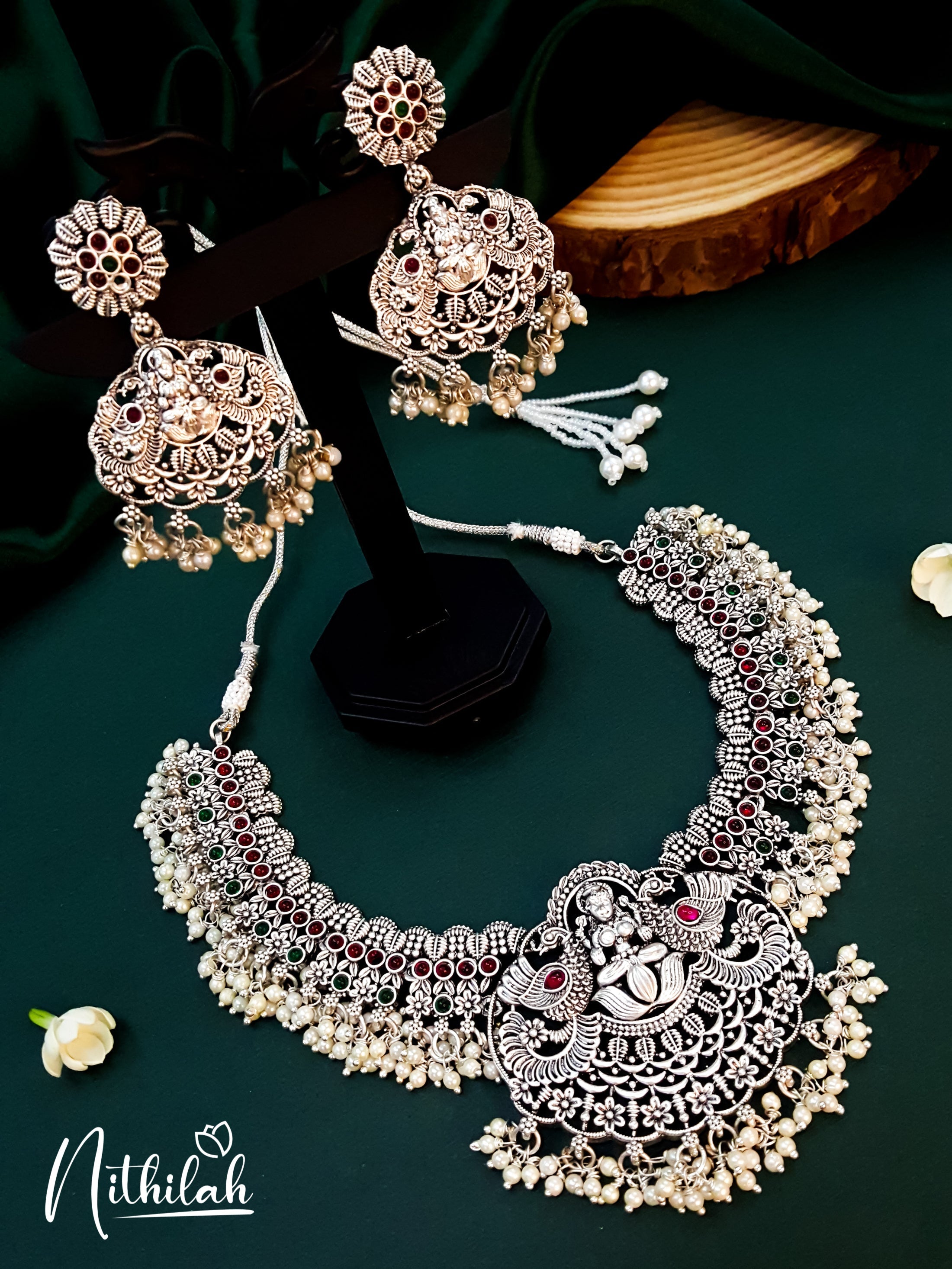Buy Imitation Jewellery Lakshmi Guttapusalu Oxidised Necklace NKTN129 Online