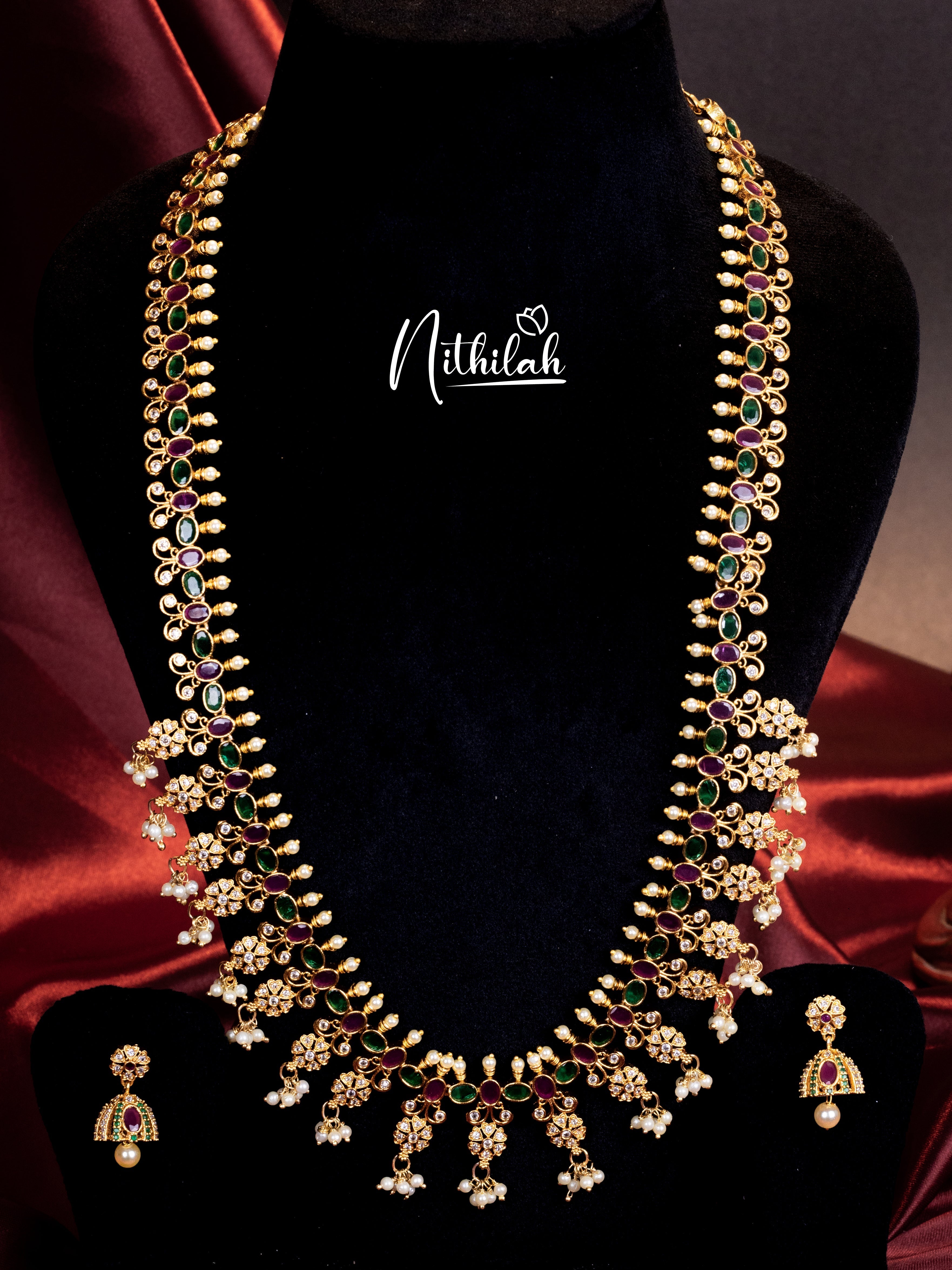 Buy Imitation Jewellery Matte Mini Flower Guttapusalu Haram NMSS135 Online