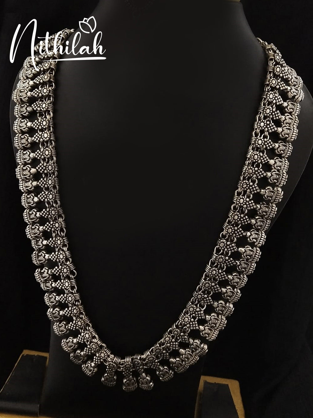 Buy Imitation Jewellery Oxidised Hanging Lakshmi Long Haram NSKH126 Online