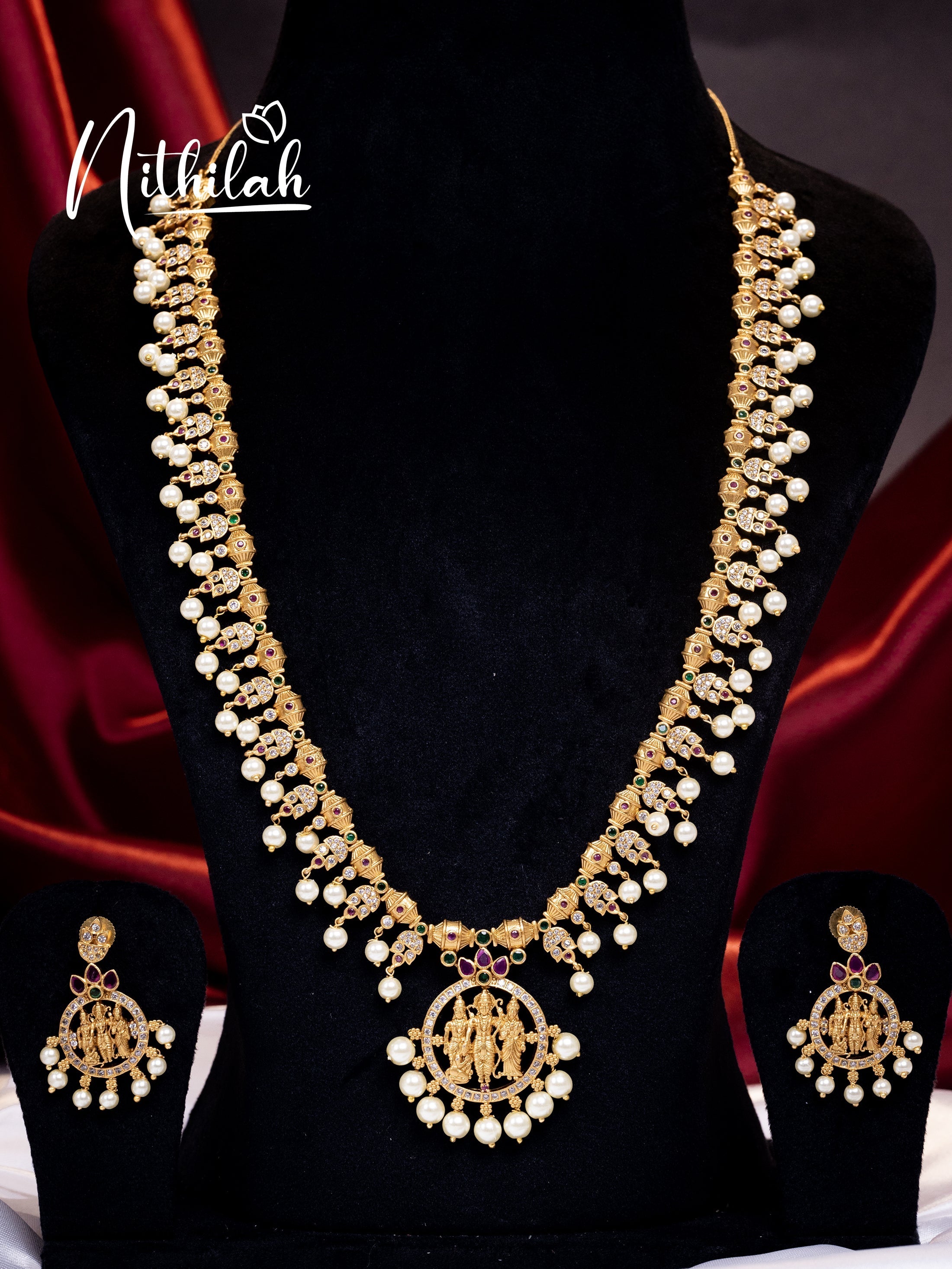 Buy Imitation Jewellery Rama Parivar Hanging Pearls Haram NPBH104 Online