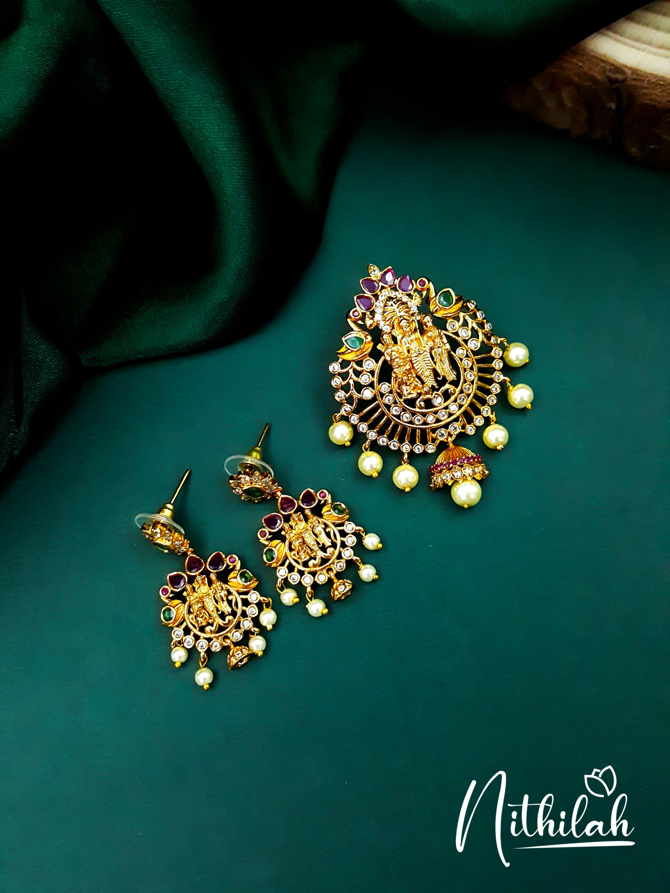 Ramaparivar Pendant Earrings Set N07S135