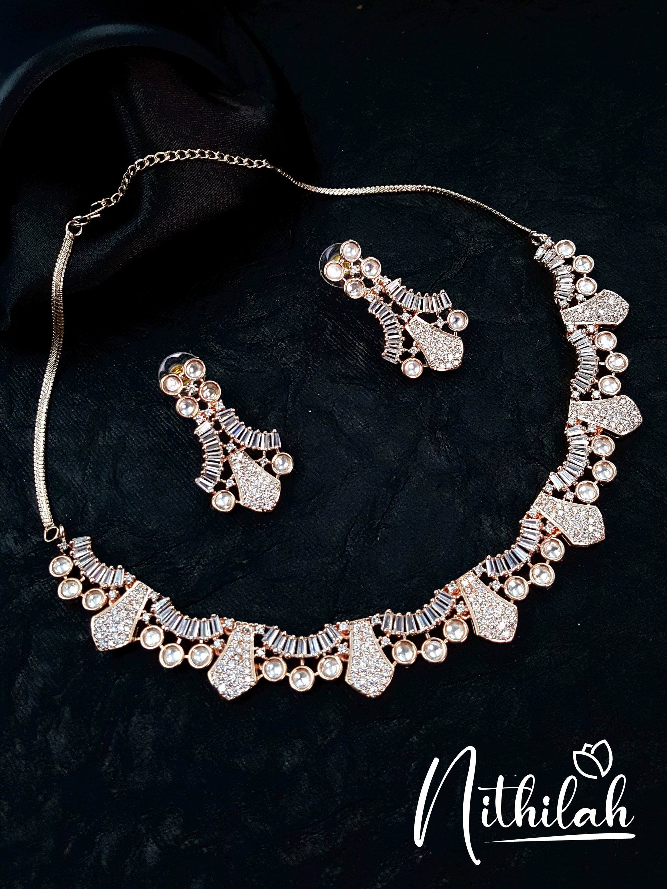 Buy Imitation Jewellery Rose Gold Fashion Necklace Design NSGN153 Online